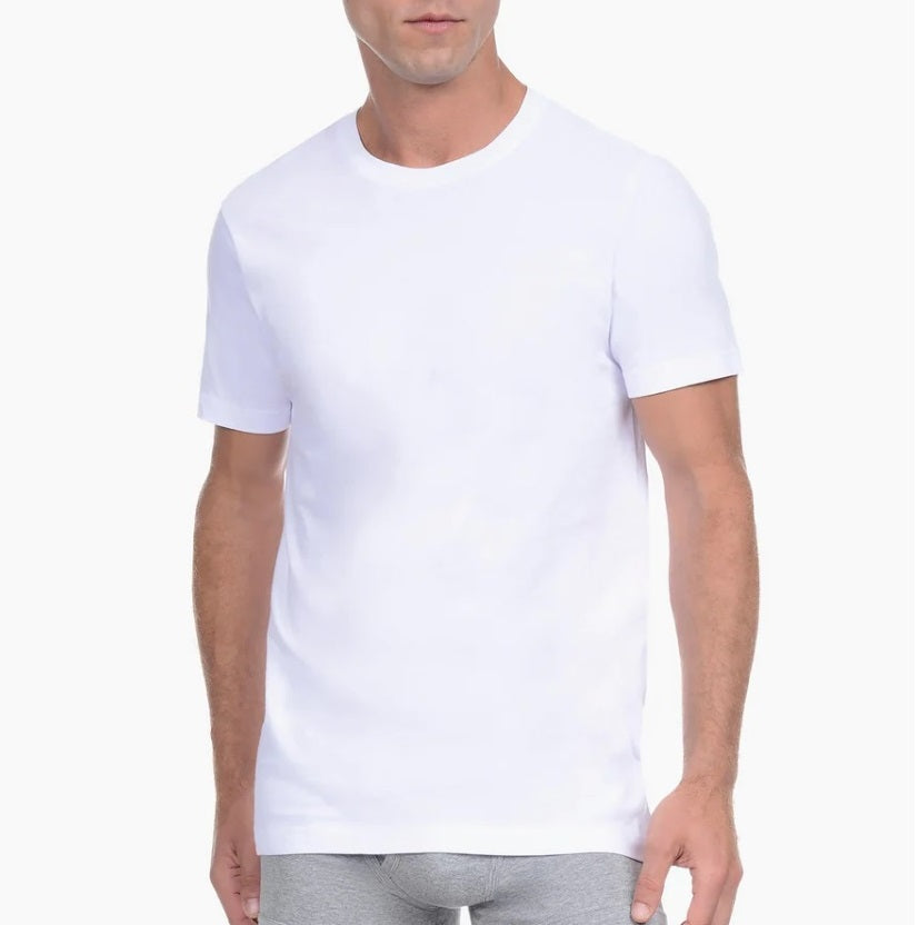 2(x)ist Camiseta Masculina Essential com Gola Redonda, Pacote com 3, Branca, Tamanho Pequeno