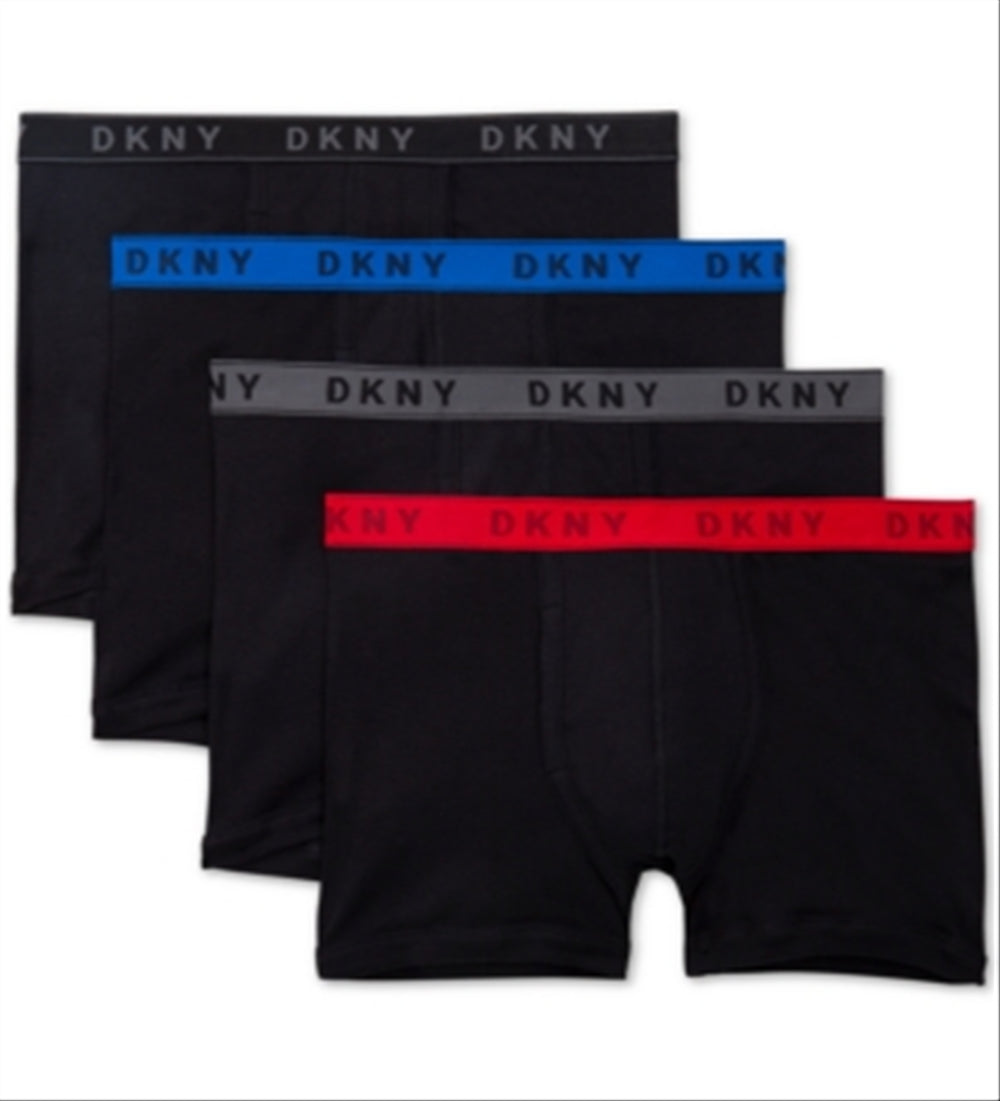 Cuecas boxer masculinas DKNY, pacote com 4, de algodão, cinza, tamanho pequeno