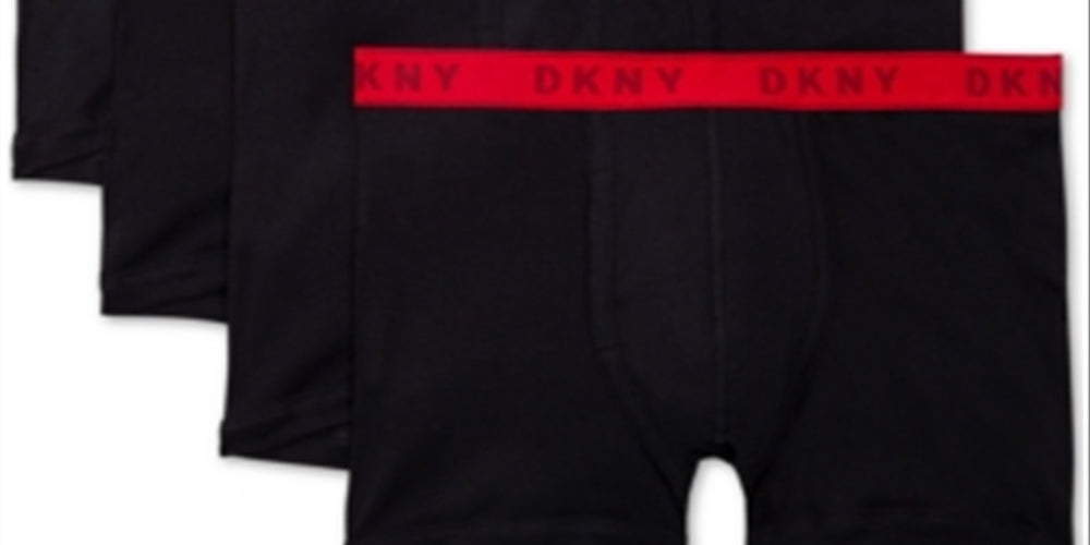 Cuecas boxer masculinas DKNY, pacote com 4, de algodão, cinza, tamanho pequeno