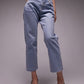 Topshop Raw Hem Crop Straight Leg Jeans in Bleach, Size 26