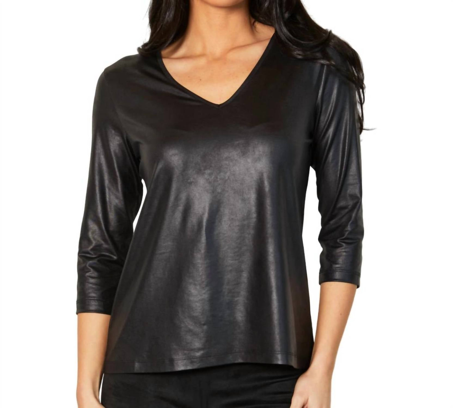 Angel Apparel - Vegan Leather V-Neck Top