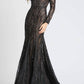 Mac Duggal - Beaded Illusion Long Sleeve Mermaid Gown