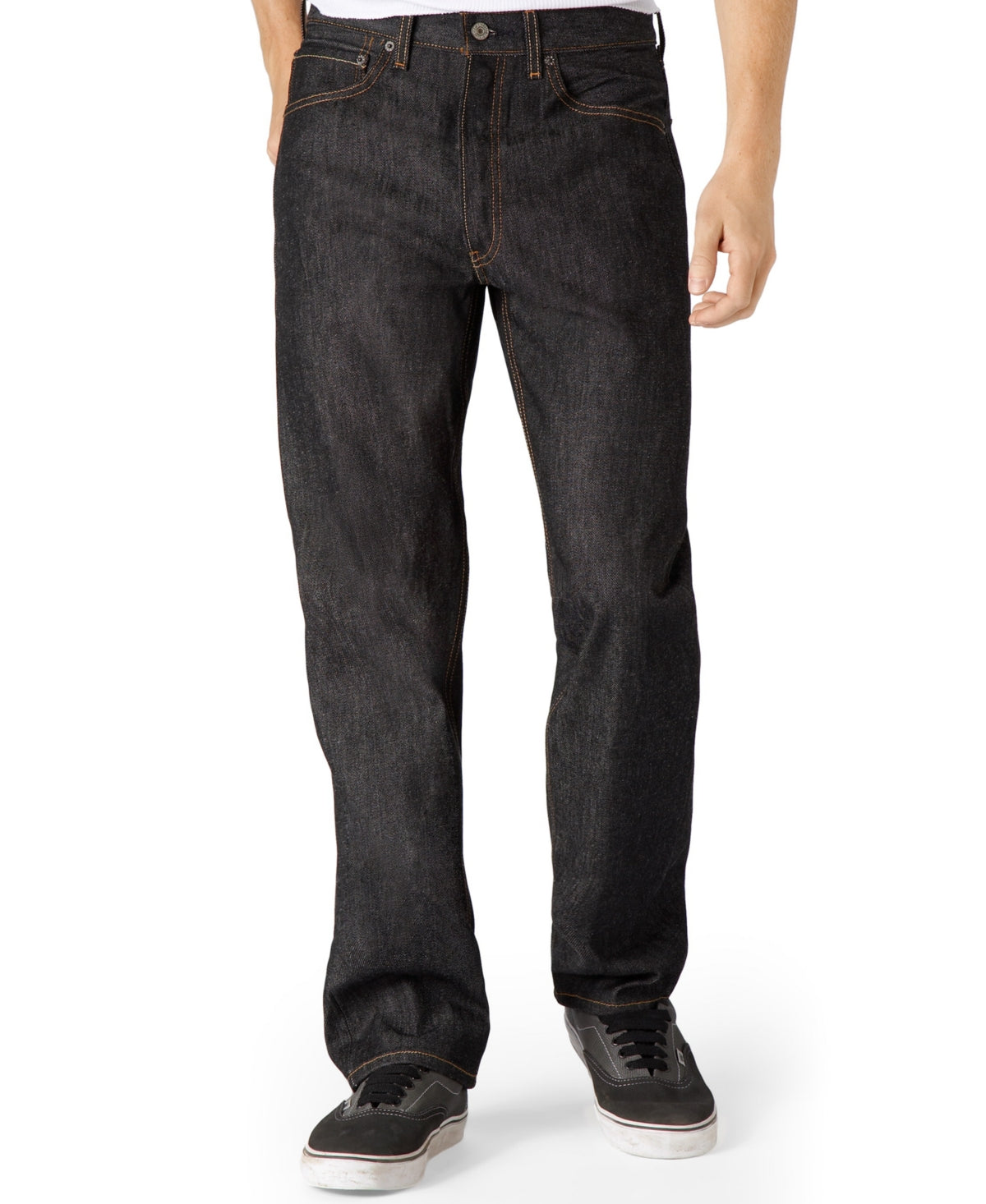 Calça jeans Levi's Big &amp; Tall 501 Original Shrink To Fit Masculina, Preta, Tamanho 44X30
