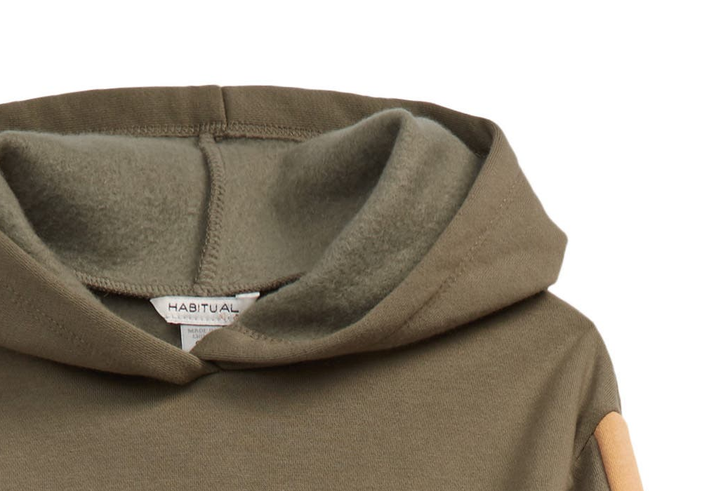 Conjunto de moletom com capuz e calça jogger Habitual Girl Olive Fleece - Tamanho 3T
