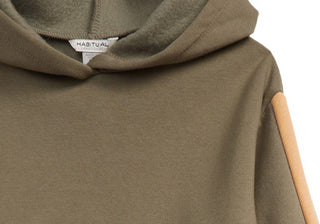 Conjunto de moletom com capuz e calça jogger Habitual Girl Olive Fleece - Tamanho 3T