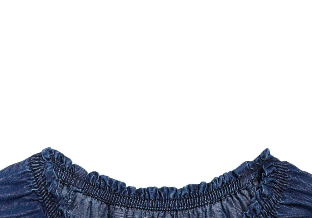 Vestido índigo com bainha de renda e estampa Peek Aren't You Curious - Tamanho 8 para crianças