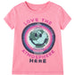 Camiseta infantil Peek Kids Protect Ozone Graphic Rosa - Tamanho 6-7