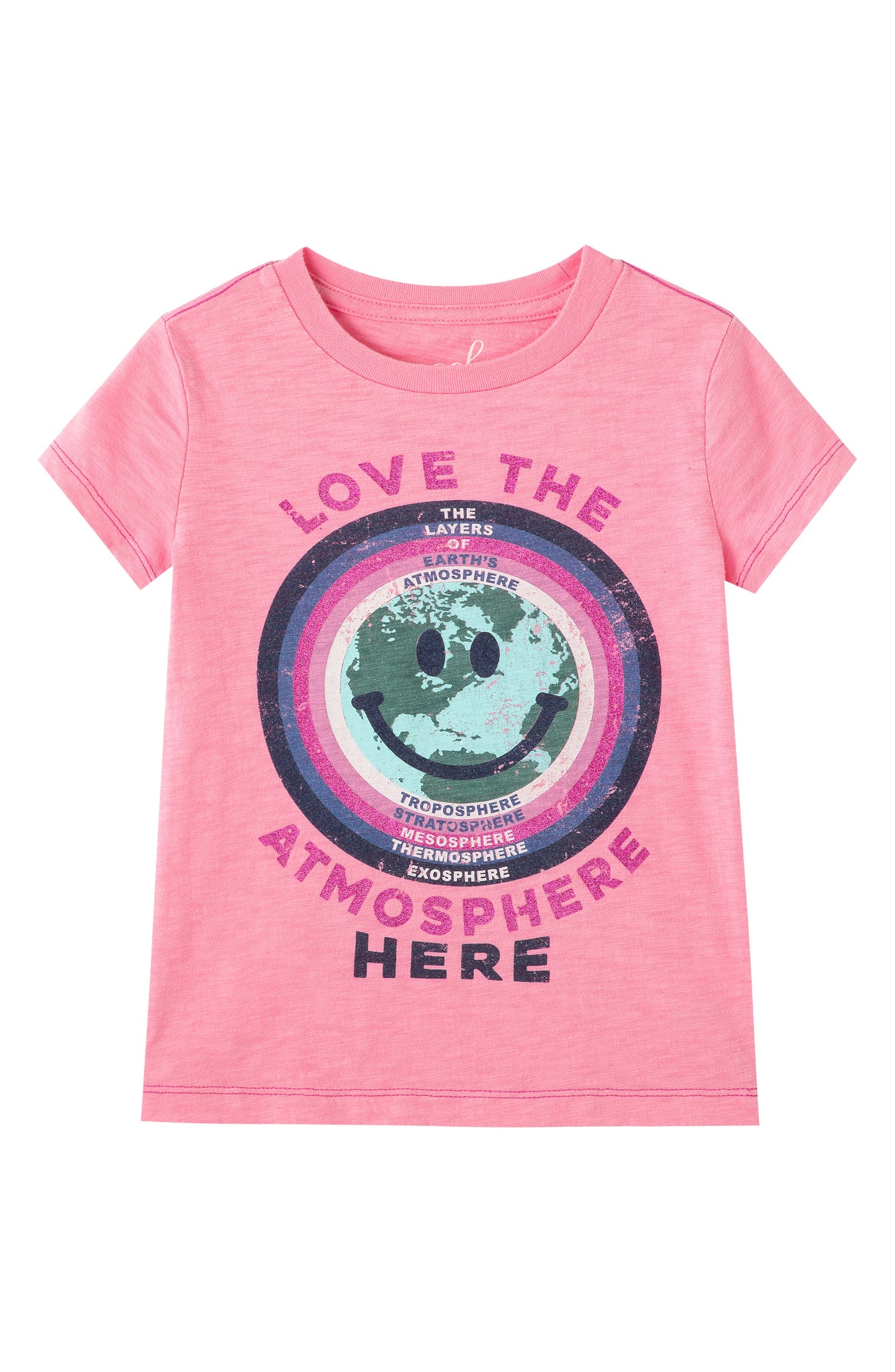 Camiseta infantil Peek Kids Protect Ozone Graphic Rosa - Tamanho 6-7