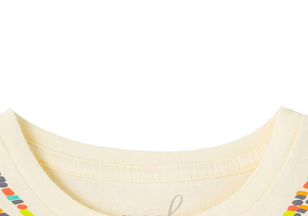 Camiseta infantil estampada Peek Aren't You Curious, tamanho 6-7, na cor off-white
