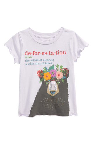 Camiseta infantil estampada Forest Cotton Peek Aren't You Curious, tamanho 6-7, na cor lavanda, na Nordstrom