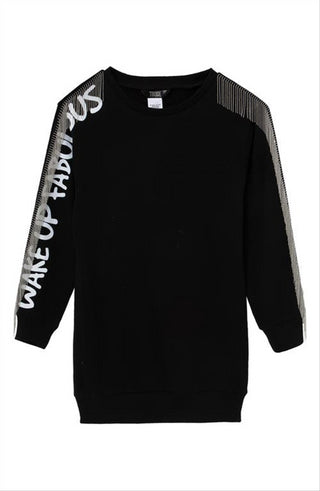 Vestido preto de algodão com detalhes Truce Kids Wake Up Fabulous - Disponível