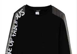 Vestido preto de algodão com detalhes Truce Kids Wake Up Fabulous - Disponível