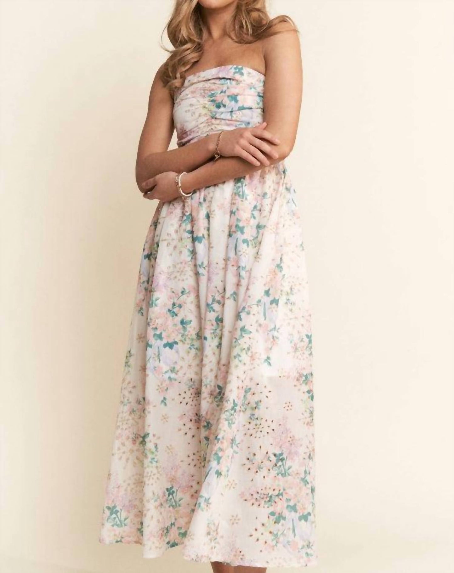 J.Nna - Hello Dear Eyelet Midi Dress