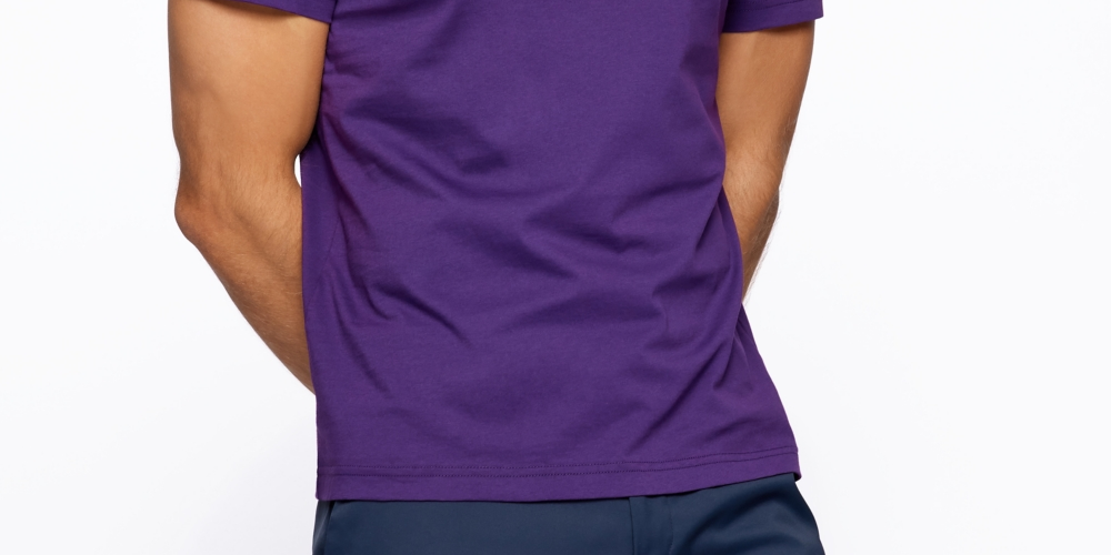 Camiseta masculina de algodão Hugo Boss, roxa, tamanho GG