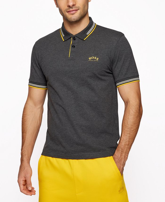 Camisa polo masculina Hugo Boss Slim Fit cinza tamanho GG