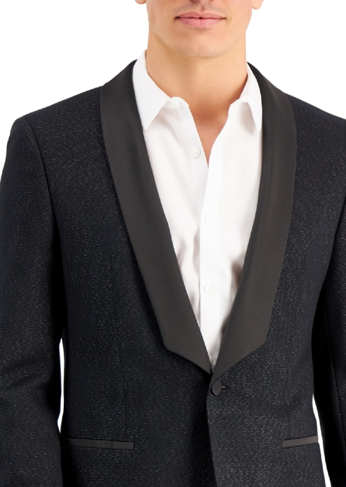 Jaqueta Masculina Hugo Boss Slim Fit Lurex Preta Tamanho 42