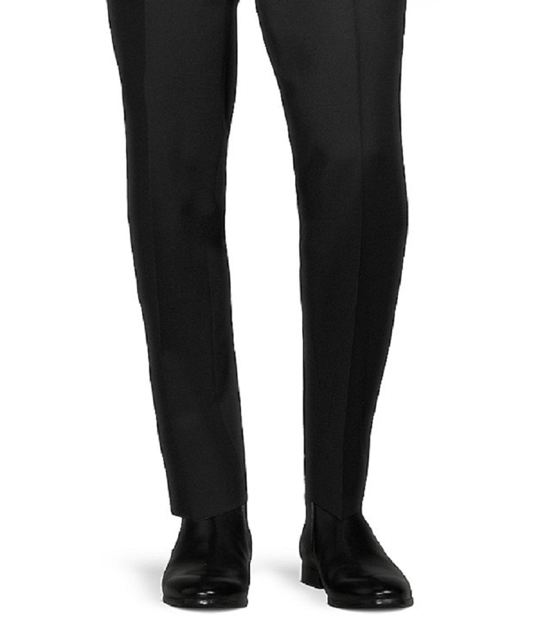 Calça masculina Hugo Boss Getlin Two Tons em mistura de lã virgem, preta, tamanho 34