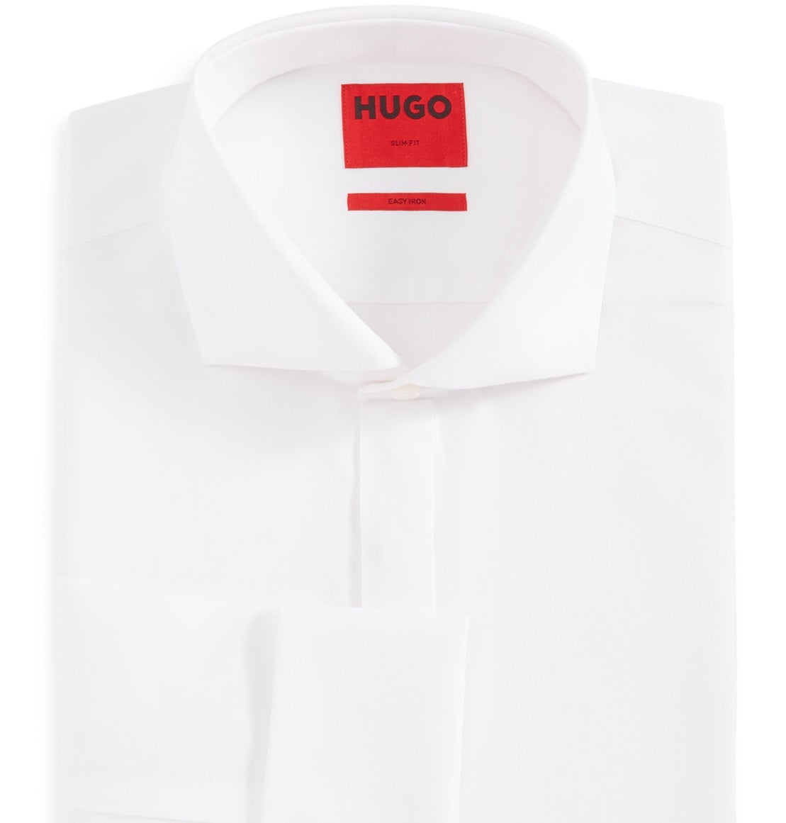 Camisa social masculina Hugo Boss Slim Fit Tuxedo, branca, tamanho 16,5 x 32-33