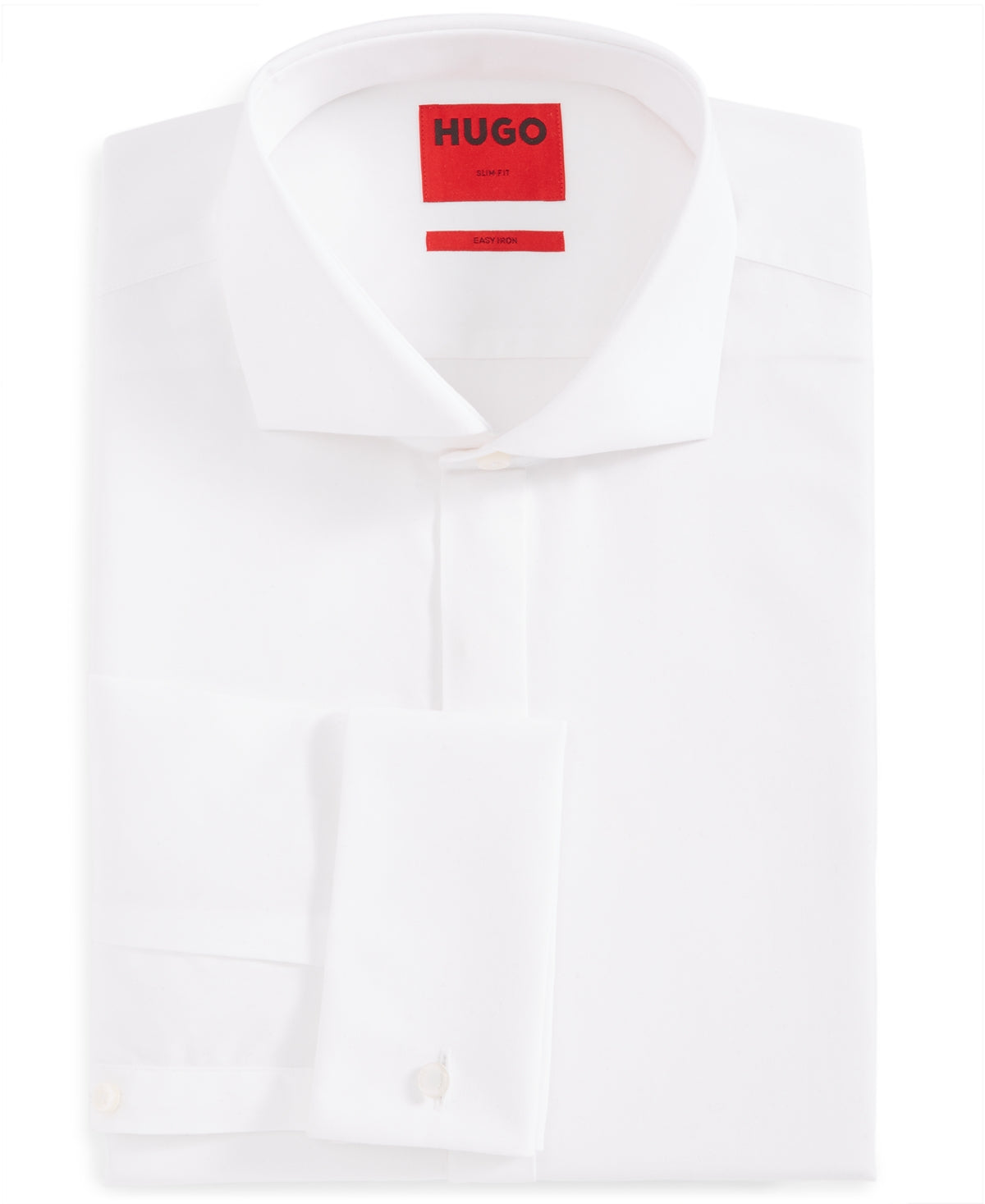 Camisa social masculina Hugo Boss Slim Fit Tuxedo, branca, tamanho 16,5 x 32-33