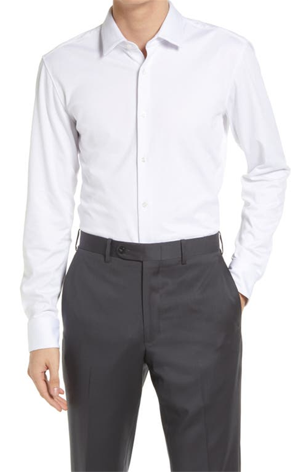 Camisa social branca slim fit Boss Hank - Tamanho 15,5R