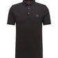 Camisa polo masculina Hugo Boss de algodão elástico slim fit, preta, tamanho GG