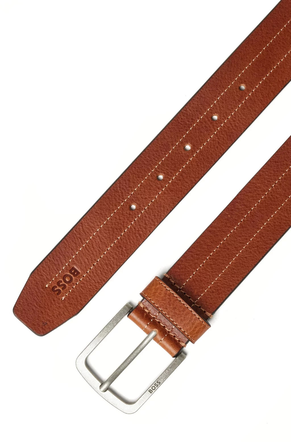 Cinto de couro masculino Hugo Boss Stitch marrom tamanho 32