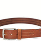 Cinto de couro masculino Hugo Boss Stitch marrom tamanho 32