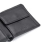Carteira de couro com logotipo do metrô Hugo Boss masculina, preta, tamanho regular