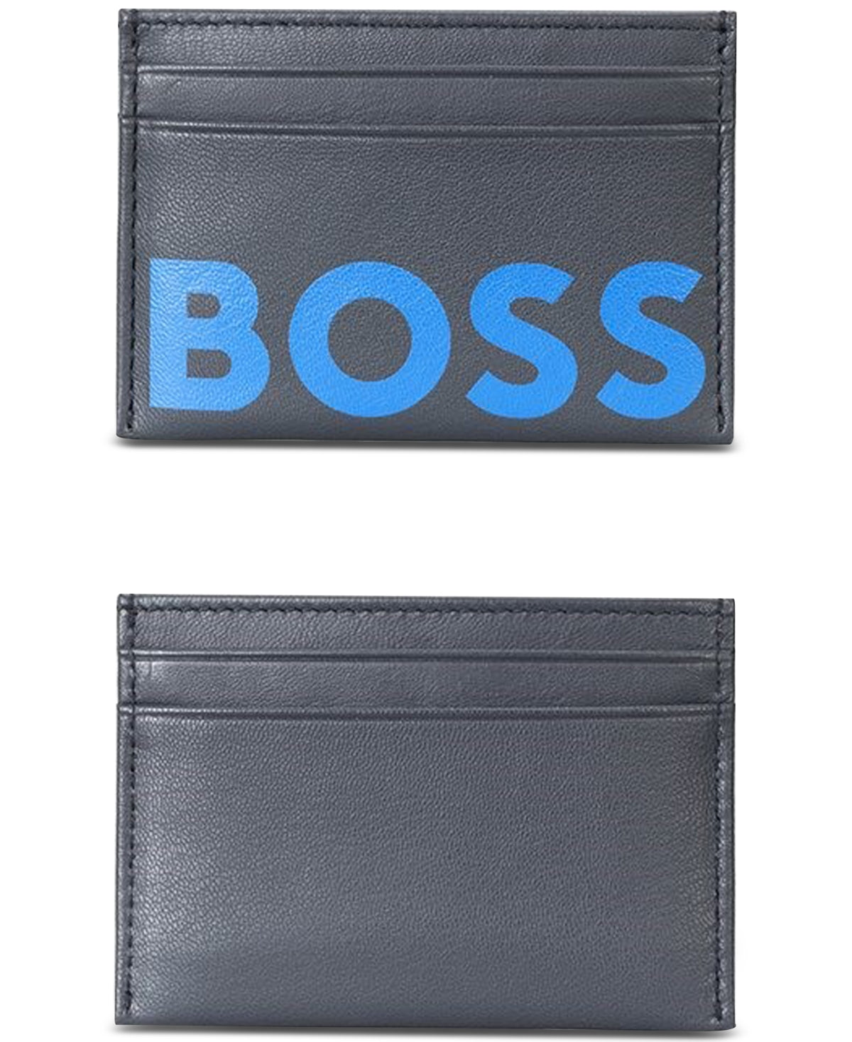 Porta-cartões Hugo Boss Masculino em Couro Fosco com 4 Compartimentos Azul Tamanho Regular