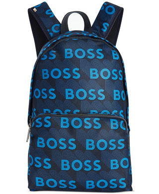 Hugo Boss Men's Repeating Logo Backpack Blue Size Regular