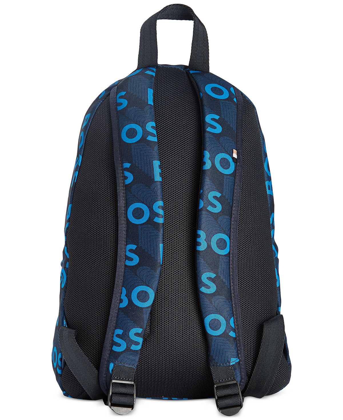 Mochila Hugo Boss Masculina com Logotipo Repetitivo Azul Tamanho Regular