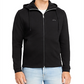 Hugo Boss Moletom com capuz masculino com zíper completo, preto, tamanho médio