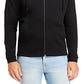 Hugo Boss Moletom com capuz masculino com zíper completo, preto, tamanho médio