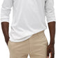 Camiseta masculina Hugo Boss Derol com estampa de logotipo, manga comprida, branca, tamanho médio
