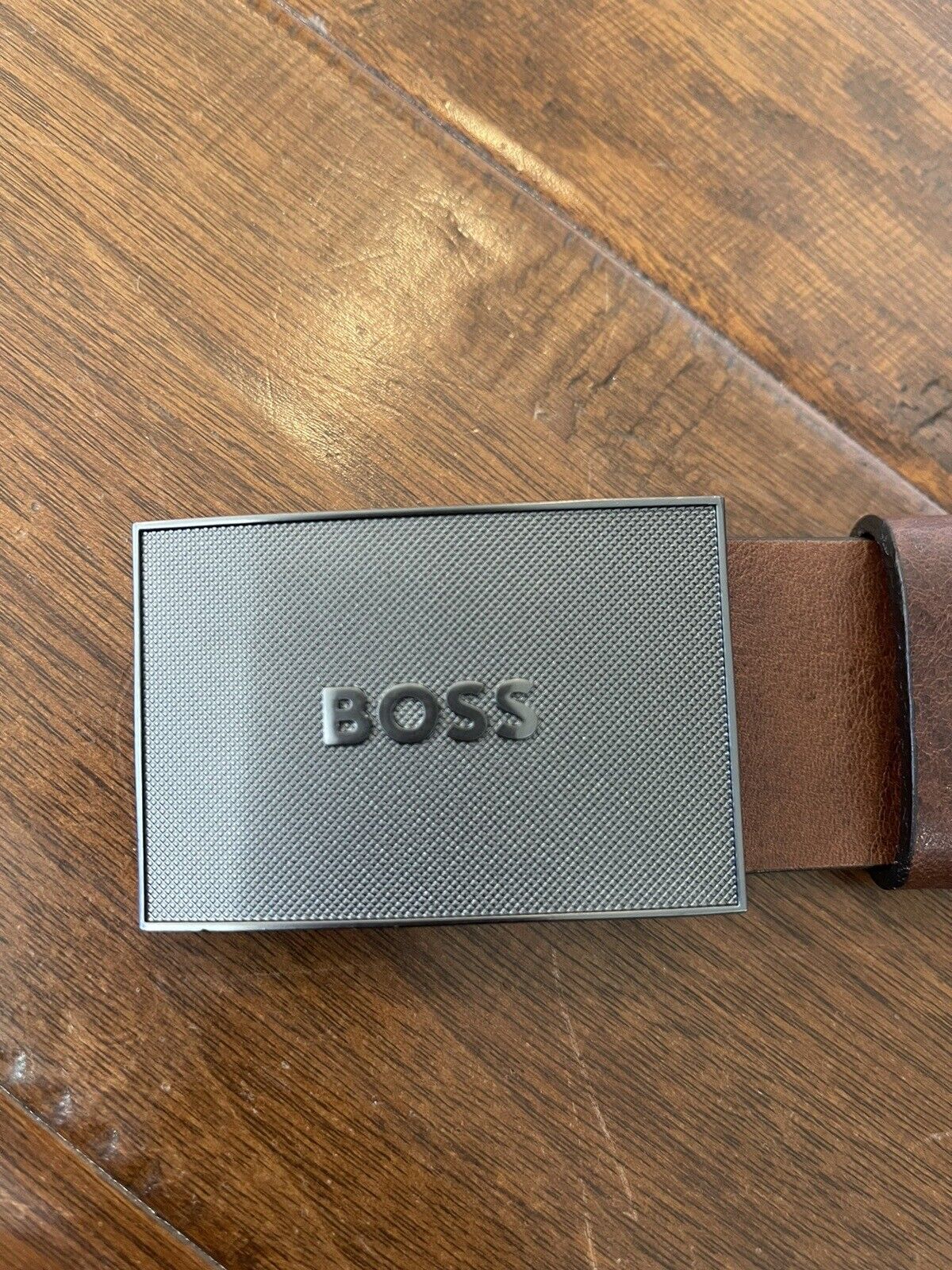 Cinto de couro masculino Hugo Boss Icon marrom tamanho 42