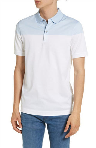 Hugo Boss Men's Prout Colorblock Cotton Polo Shirt Blue Size Small