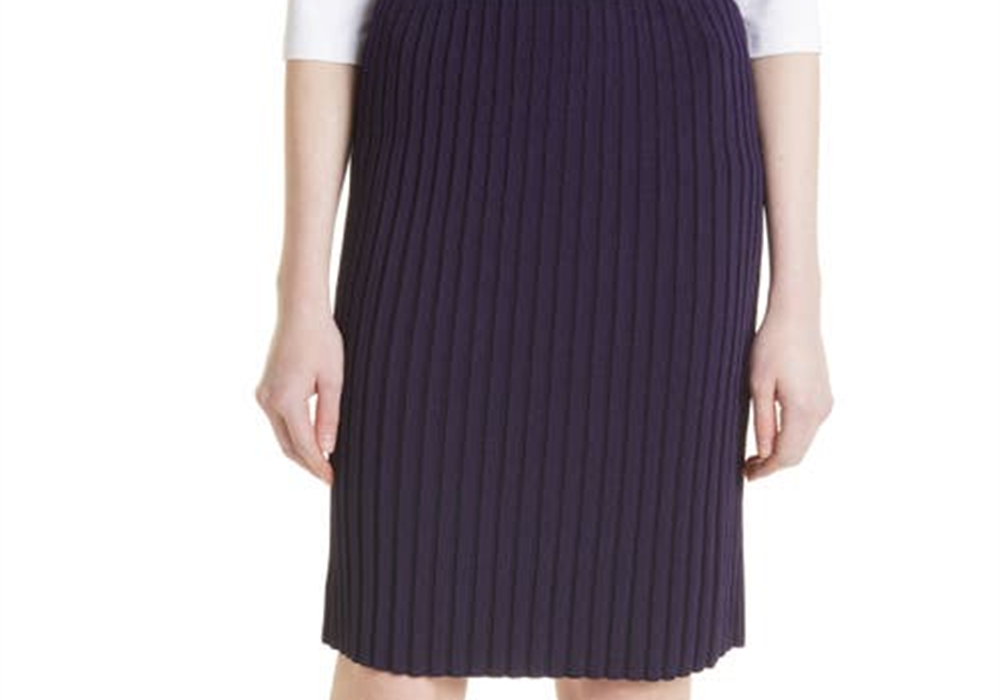 Saia lápis canelada Boss Fenova tamanho grande na cor uva