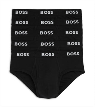 Hugo Boss Men's Pack Of 5 Authentic Cotton Briefs Black Size Small