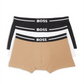 Pacote de 3 cuecas boxer masculinas BOSS Bold Stretch Cotton, tamanhos variados P