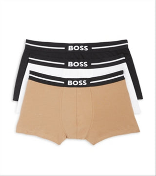 BOSS Men's Pack Of 3 Bold Stretch Cotton Boxer Trunks Assorted Size S