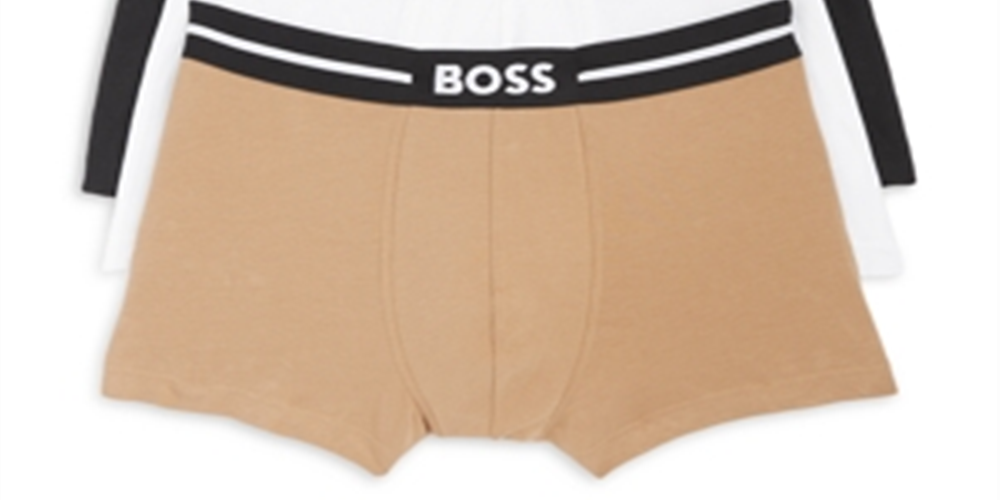 Pacote de 3 cuecas boxer masculinas BOSS Bold Stretch Cotton, tamanhos variados P