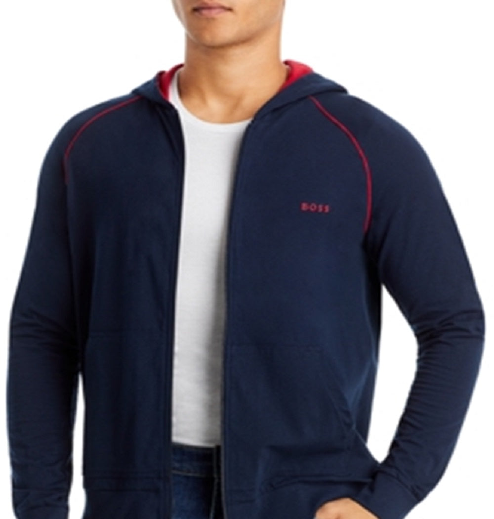 Jaqueta esportiva masculina Hugo Boss Mix and Match de algodão, azul, tamanho grande