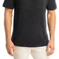 Camiseta masculina Hugo Boss Terry Me com logo patch, preta, tamanho médio