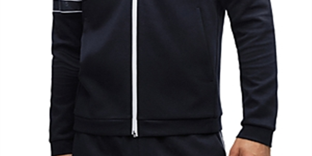 Moletom masculino Hugo Boss Skaz Zip Azul Tamanho XXX-G