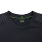Camiseta masculina Hugo Boss Slim Fit com estampa de logotipo que brilha no escuro, azul, tamanho extragrande