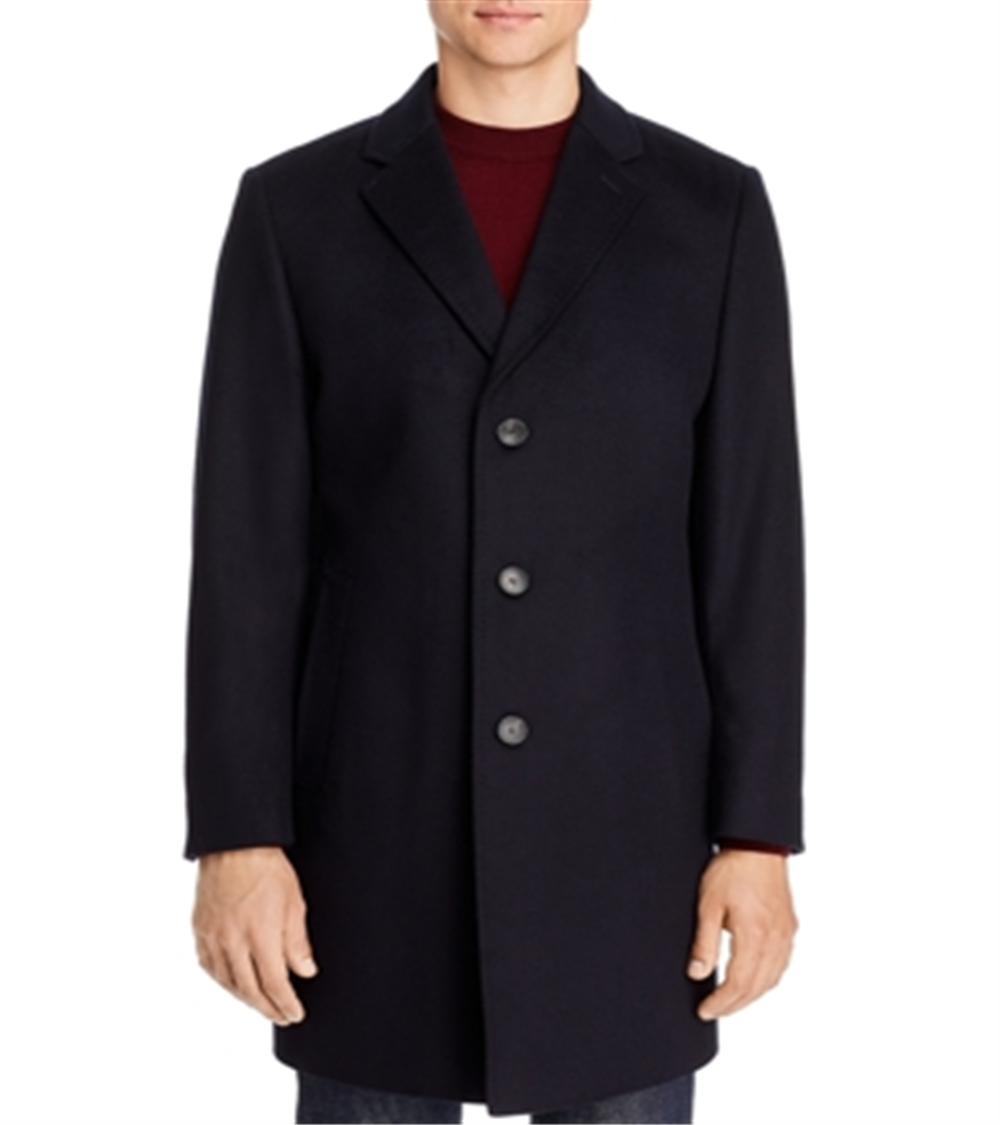 Sobretudo Hugo Boss Masculino Jared Wool &amp; Cashmere Classic Fit Preto Tamanho 44