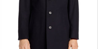 Hugo Boss Men's Jared Wool & Cashmere Classic Fit Topcoat Black Size 44