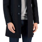 Sobretudo de lã sólida Hugo Boss Migor Slim Fit masculino, preto, tamanho 46
