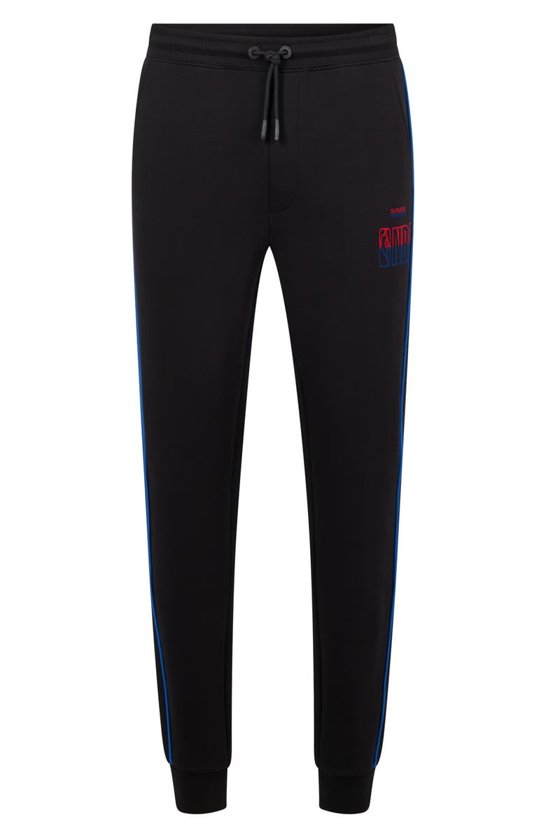 Calça de moletom masculina Hugo Boss preta tamanho grande