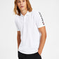 Camisa polo masculina Hugo Boss Dovember Classic Fit com estampa de logotipo xadrez, branca, tamanho grande